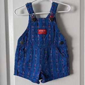 *Vintage* Osh Kosh B'Gosh Blue Sailboat Overall Shorts